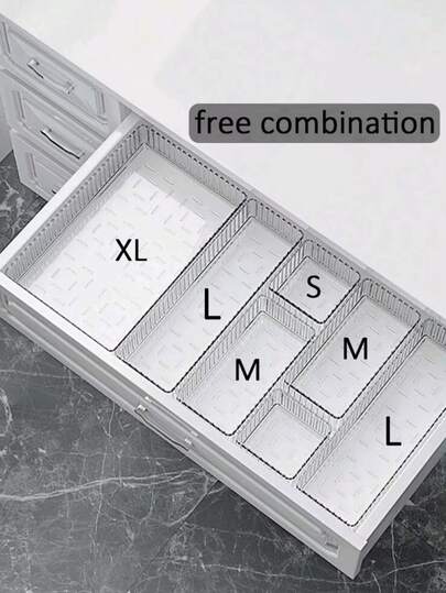 1个/2个/4个/6个/7个装透明抽屉收纳盒，化妆品整理盒，房间装饰，家居装饰，秋季装饰，卧室装饰，旅行必备