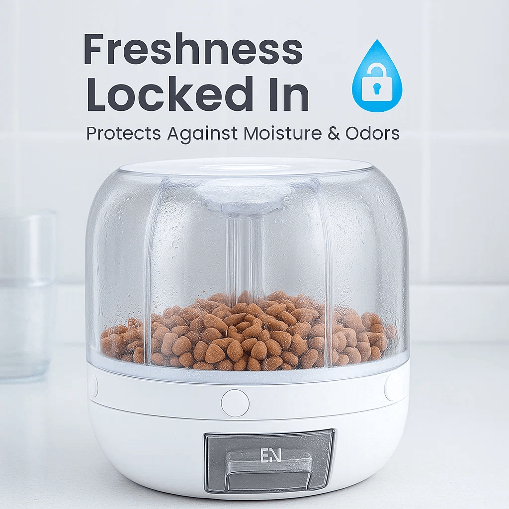 Pet Food Storage Container With Moisture-Proof Lid And 6 Grids – Smart Dispenser Box For Cat & Dog Treats, Multi-Purpose Organizer - 白色 - 查看 6