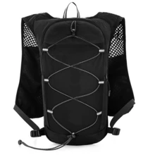 Ultralight Night Reflective Running Bag Cycling Backpack - (Without Water Bottle) Breathable, Lightweight Hiking Backpack With Water Bottle Storage Space, Black Polyester, Suitable For Outdoor Sports And Festivals, Cycling Backpack - Black - View 7