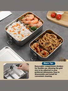 1 件不锈钢午餐盒、午餐容器、带盖餐盒，适合学生和办公室工作人员，便携式水果午餐盒，适用于备餐、学校和旅行场景。 - 彩色 - 查看 6