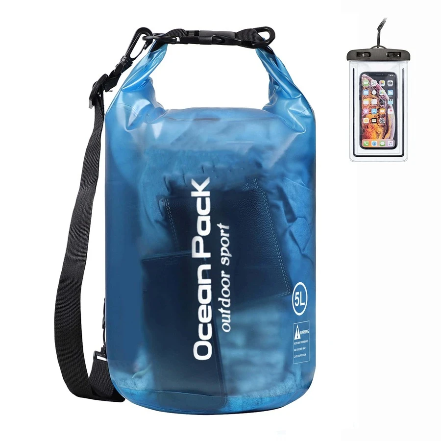 Waterproof Backpack Dry Bag For Women Men, Floating Bag Dry Backpack 5L/10L,Dry Bags Waterproof For Kayaking,Boating,Canoeing,Rafting,Hiking,Camping BluePink Outdoor Green Boater Protection - Blue - View 1