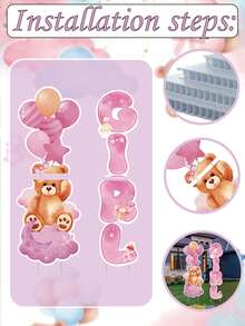 Gender Reveal Decorations 2 Sets Gender Reveal Yard Signs With Stakes - Classic Plastic Outdoor Decorations, Blue & Pink Bear/Elephant Designs, "He" & "She" Balloons, Perfect For Boy Or Girl Newborn Welcome Party, Gender Reveal Party Supplies | Classic Style Decor | Easy Setup Decorations - Multicolor - View 8