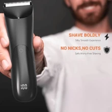 Compact Electric Body Hair Trimmer, Multi-Purpose Full Body Hair Groomer, Cordless Electric Shaver For Men, With 2 Limit Combs, USB Rechargeable, LED Power Display, LED Light, Holiday Gift