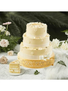 3 Pack Cake Stands, Metal Cake Stands, Dessert Display Cupcake Stands, Cupcake Pastry Candy Display Plate For Wedding, Event, Birthday Party - Golden - View 6