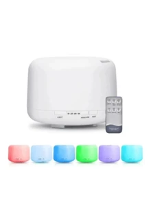 Humidifier Diffuser Aromatizer 300ml Ultrasonic White Style With 7 Color LED With Control - trắng - Xem 4