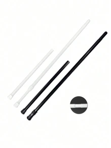 2根/1根白色免打孔可调节长度窗帘杆，浴帘杆 - 简约铁艺可伸缩窗帘杆，适用于厨房、浴室、衣柜、鞋架