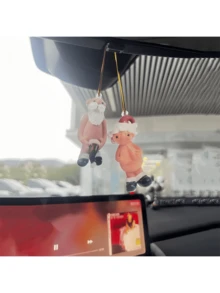 6/2/1 Pieza - Colgante de pareja de acrílico de Navidad, colgante plano 2D, no 3D, colgante decorativo de árbol de Navidad 2D, colgante decorativo de ambiente, colgante decorativo no textil de Navidad, adecuado para decoración de hogar, decoración de coche, colgante decorativo plano 2D - Multicolor - Ver 8