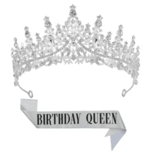 The Rhinestone Bride Crown Headwear And Birthday Queen Belt, Paired With The Charming Rhinestone Girl Headwear And Birthday Belt, Are Specially Designed For Royal Weddings And Birthday Parties, Suitable For Wedding, Banquet, Catwalk And Other Festive Party Headwear Valentine's Day Accessories - Multicolor - View 18