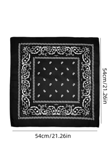 2pcs Unisex Paisley & Floral Print Bandana, Versatile Headband, Neckerchief, Fashion Accessory Men Accessories Men Scarves