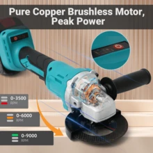 Cordless Angle Grinder 4-1/2 Inch, Power Angle Grinder With 2x1.3Ah Battery, 12000 RPM Brushless Metal Grinder With Cutting Wheels, Electric Grinder Tool For Wood Metal Cutting & Grinding - Xanh bạc hà 2 - Xem 7