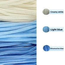 蓝白管道清洁花套装，升级版DIY工艺套装，适合母亲节、毕业典礼、情人节及节日礼物，工艺毛线芯套装，蓝白管道清洁花套装 - 藍白色 - 查看 2