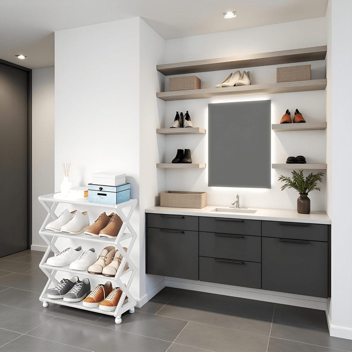 1 Piece 4-Layer X-Shaped Dustproof Shoe Rack - Foldable Space-Saving Shoe Cabinet, Steel Tube Shoe Rack Easy Assembly Shoe Rack, No Tool Assembly Required, Suitable For Home, Dormitory, Porch, Office Dust-Proof Design, Entrance, Corridor, Bedroom And Dormitory - Multicolor - View 8