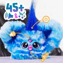 Hasbro Furby Furblets Ooh-Koo Mini Friend, Rock Music, Speaks Only Furbish, Electronic Plush Toys For Girls & Boys, Interactive Pets, Blue & White, Back To School Gifts, Ages 6+ - OOH-kOO - View 5