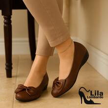 Bailarinas Flats De Mujer Lila Lombardo.  De moda    Fiesta - Marrón Chocolate - Ver 1