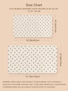 1pc Oeko-Tex Certified Heart Printed Soft & Breathable 100% Cotton Crib Fitted Sheet, Suitable For Baby Cradle Bed, Spring/Summer - Multicolor - View 4