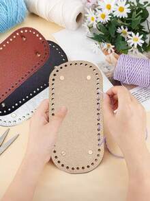 22x10厘米长底，适用于针织包、PU皮包，手工缝制带孔，DIY钩编包底配件，返校用品