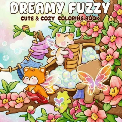 1 cuốn sách tô màu ấm cúng DREAMY FUZZY [Dễ thương] Sách vẽ Graffiti cho trẻ em có hình vẽ sinh vật đáng yêu Sách vẽ đồ chơi Montessori Quà tặng sáng tạo. Dễ tô màu theo đường nét Sách tô màu có hình thực vật Sách tô màu cho người lớn [Bộ 12 bút dạ màu] Quà tặng cho bạn bè, cặp đôi và gia đình Mùa tựu trường Đồ dùng học tập.