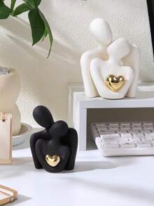 قطعة واحدة تمثال فني مطلي بالذهب بشكل قلب، ديكور لأزواج متعانقين، مناسب لديكور المنزل والغرفة والمكتب والطلاب، أفضل هدية، ديكورات الربيع والكريسماس، تخزين، ديكور الزفاف، ديكور المنزل، منظم المجوهرات، ديكورات الحفلات - متعدد الألوان - مشاهدة 7