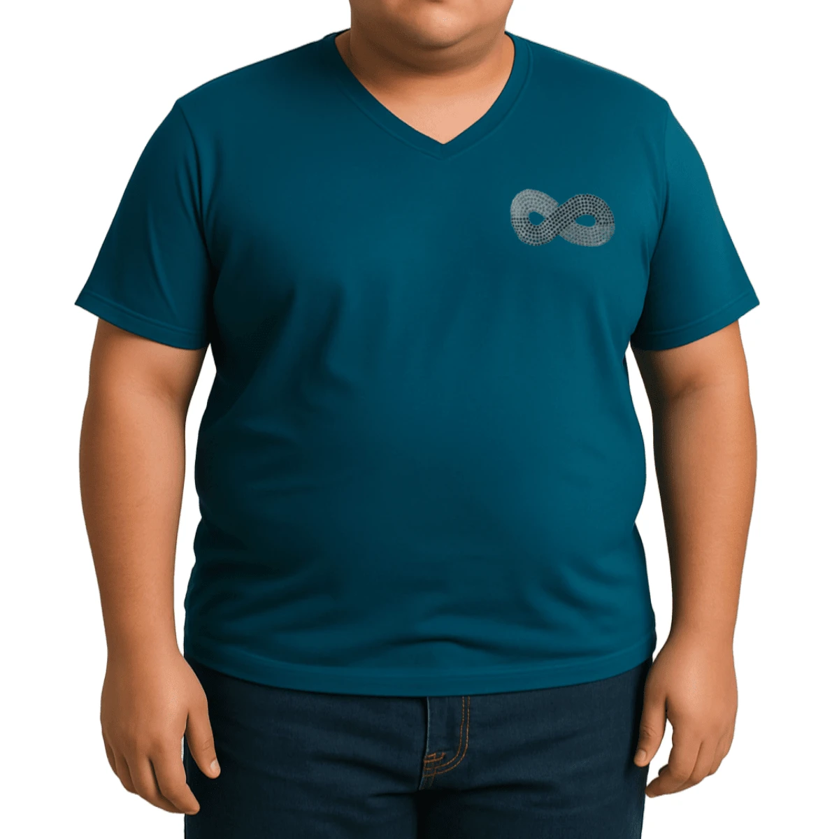Men's Basic Plus Size T-Shirt Sizes P To G8 Viscolycra Mesh Fabric With V-Neckline - Jade Green - View 1