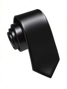 1 条男士领带，纯色光滑领带，商务正装，适合日常穿着、婚礼、庆典和商务着装男士领带 - 藏蓝色 - 查看 21