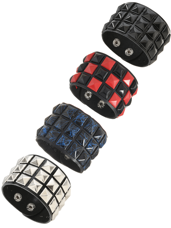 Yanxyad Pulseras con picos y tachuelas de estilo punk rock para hombres y mujeres, pulsera con tachuelas punk, brazalete de PU ajustable para hombres y mujeres, accesorios góticos de Halloween, regalos de pulseras