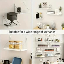 [Trang trí phòng Giáng sinh] 1 kệ gỗ treo tường đơn giản theo phong cách Bắc Âu, giá để đồ treo tường, kệ gỗ nổi, đồ dùng sắp xếp cho phòng khách, phòng ngủ, phòng tắm, trang trí nhà cửa, trang trí tường - trắng - Xem 2