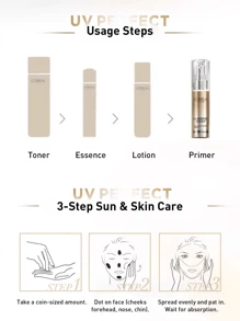 LOREAL UV Perfect Gold Tube Sunscreen 15/30ml, Broad Spectrum Protection, City Defense, High SPF, Suitable For Daily/Outdoor Use, Water-Resistant, Oil-Control, Non-Greasy, Lightweight Texture, Suitable For All Skin Types Including Sensitive Skin, Moisturizing And Nourishing, Long-Lasting Protection, Ideal For Outdoor Activities And Commuting, Enriched With Vitamin E And Natural Plant Extracts