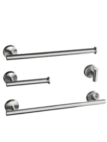 Juego de colgadores de almacenamiento para baño - Kit de colgadores para baño - Toallero de acero inoxidable negro - Gancho multifuncional - Estante para papel higiénico - Vaso de lavado de vidrio - 1 pieza