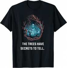 The Trees Have Secrets  Haunted Forest With Glowing Eyes Soft T-Shirt - 黑色 - 查看 1