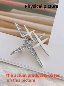 1pc Rhinestone Cross Brooch, Vintage Elegant Brooch Suitable For Both Men And Women - Silver - View 4