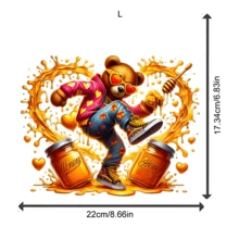 Parche termoadhesivo de oso de peluche con diseño de "Love Honey", lavable y planchable, adecuado tanto para hombres como para mujeres, para aplicar en camisetas, vaqueros, chaquetas, mochilas, gorras, etc.