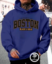 Boston Sweatshirt Cold Weather Jacket Printed Sweatshirt Various Colors Premium Line Immediate Shipping - 藏蓝色 - 查看 1