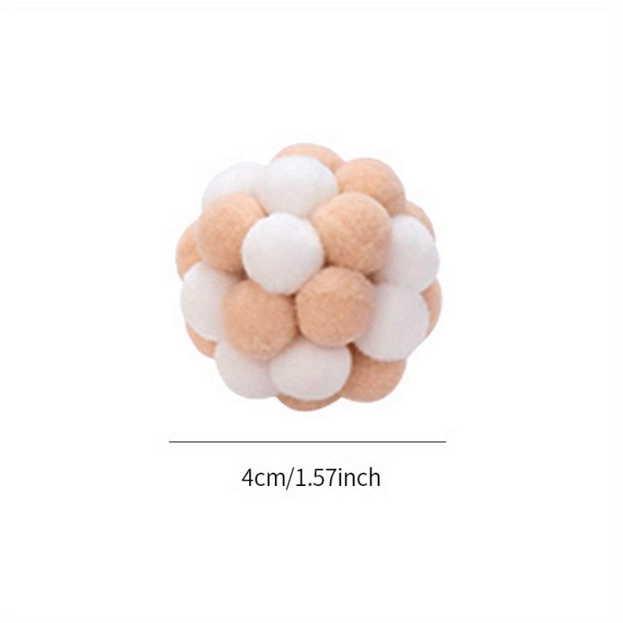 Cat Toy Colorful Handmade Bell Ball Bouncy Ball Interactive Chase Pet Supplies