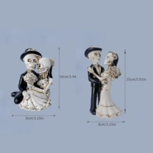 1pc Skeleton, Ghost Bride & Groom Resin Painted Tabletop Decor For Christmas Decor - Multicolor - View 8
