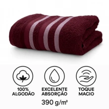 Bath Towel Set 4 Pieces 100% Cotton Thick Super Soft Terry Excellent Absorption New Premier Valletex - 酒紅色 - 查看 4