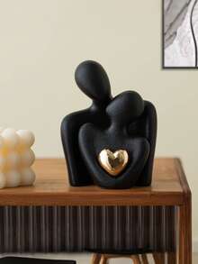قطعة واحدة تمثال فني مطلي بالذهب بشكل قلب، ديكور لأزواج متعانقين، مناسب لديكور المنزل والغرفة والمكتب والطلاب، أفضل هدية، ديكورات الربيع والكريسماس، تخزين، ديكور الزفاف، ديكور المنزل، منظم المجوهرات، ديكورات الحفلات - متعدد الألوان - مشاهدة 4