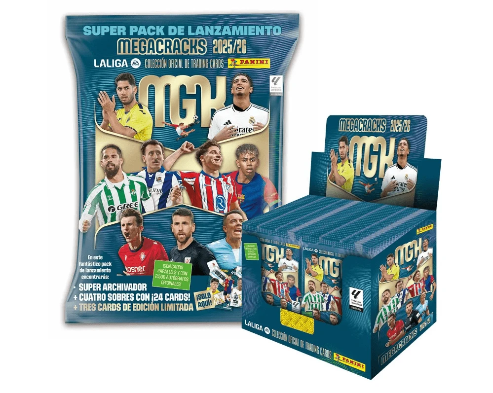 Panini MEGACRACK 2025-2026 一盒50個信封或發行專輯+一盒50個信封可供選擇官方和原創保證3種型號可供選擇不同的價格看起來不錯
