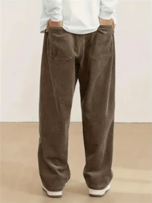 Tween Boy Casual Straight Leg Corduroy Wide Leg Pants, Spring/Autumn