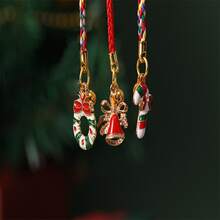 Christmas Phone Pendant Santa Claus Strap Short Cartoon Christmas Tree Cute Bell Pendant - Perfect For Holiday Parties And Gift Giving(Makes A Sound) - Multicolor - View 3