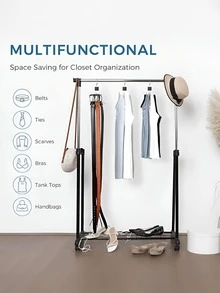 1/2-częściowy obrotowy stojak na paski z drewna i metalu – wielofunkcyjny organizer do przechowywania w szafie, pasków, biustonoszy, koszulek, krawatów i szalików, ze stalowymi haczykami – oszczędzający miejsce design, odpowiedni do modnego organizowania szafy, wielofunkcyjny | Nowoczesny organizer | Drewniana podstawa - Wielokolorowe - Zobacz 8