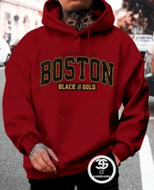 Boston Sweatshirt Cold Weather Jacket Printed Jacket Various Colors Premium Line Immediate Shipping - Yellow - View 7