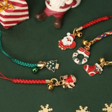 Christmas Phone Pendant Santa Claus Strap Short Cartoon Christmas Tree Cute Bell Pendant - Perfect For Holiday Parties And Gift Giving(Makes A Sound) - Multicolor - View 2