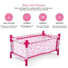 1 件可爱粉色心形娃娃床 - 重生娃娃、婴儿娃娃和身高 45 厘米以下的新生儿娃娃。适合 3 岁以上儿童的完美礼物，非常适合玩耍和展示，俏皮的设计 | 柔软的布艺床，娃娃家具（不包括娃娃）