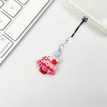 DIY圣诞树手机挂绳 创意手机挂件挂绳 手机链吊坠 书包小挂饰（挂绳和吊饰分开，随机发两条挂绳）