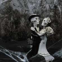 1pc Skeleton, Ghost Bride & Groom Resin Painted Tabletop Decor For Christmas Decor - Multicolor - View 7