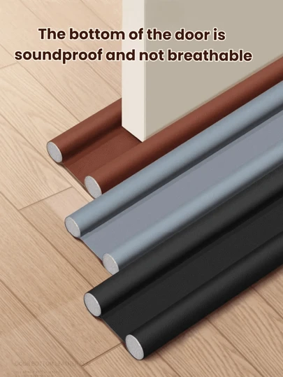 Tatukiko 1pc Door Sealing Strip, Foam Leather Windproof Soundproof Door Bottom Seal, No Adhesive Door Bottom Seal