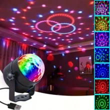 USB 7-Color Magic Ball Smart Lamp, LED Stage Projection Light, Multicolor Upright Projection Lamp, Plug Into USB Port For Use, Remote Control, Multi-Color Adjustment Nightlight, Party Background Decor, Suitable For Holiday Decoration, Birthday Party Atmosphere, Stage Lighting, Living Room, Office, Bedroom, Game Room, Dining Room, Christmas, Ideal Party Lamp, Create Atmosphere Projection Light, Holiday Gift, Valentine's Day, New Year And Valentine's Day Perfect Gift