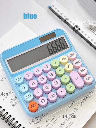 Solar-Powered Portable Desktop Calculator With A Large LCD Display, Easy-To-Use Keys, Compact Size Suitable For Home, Office, School, And Travel-Ideal For Students And Modern Calculators.