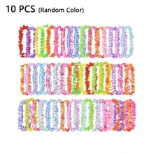 55 Pcs Artificial Hawaiian Flower Wreath Necklace, Hawaiian Theme Party Garland For Summer Beach Party, Wedding, Birthday Decorations Supplies,For Holiday Wedding Beach Birthday Decorations Party Supplies Wreaths Headbands Holiday Wedding Beach Birthday Decorations (Random Color)