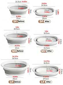 1/3件便携式折叠洗脸盆，户外旅行家用盆，学生宿舍洗脸盆，洗脚盆，洗衣盆，折叠盆，易清洗，轻便可伸缩，适用于家庭，宿舍和户外露营，可用作露营水槽，洗衣盆，水桶